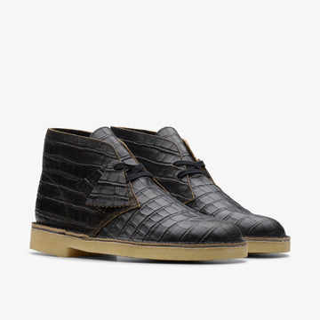 Desert boot black crocodile distressed -ok