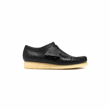 Wallabee Black Leather Embossed