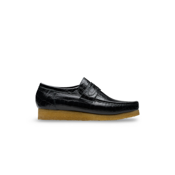 Wallabee loafer black croc