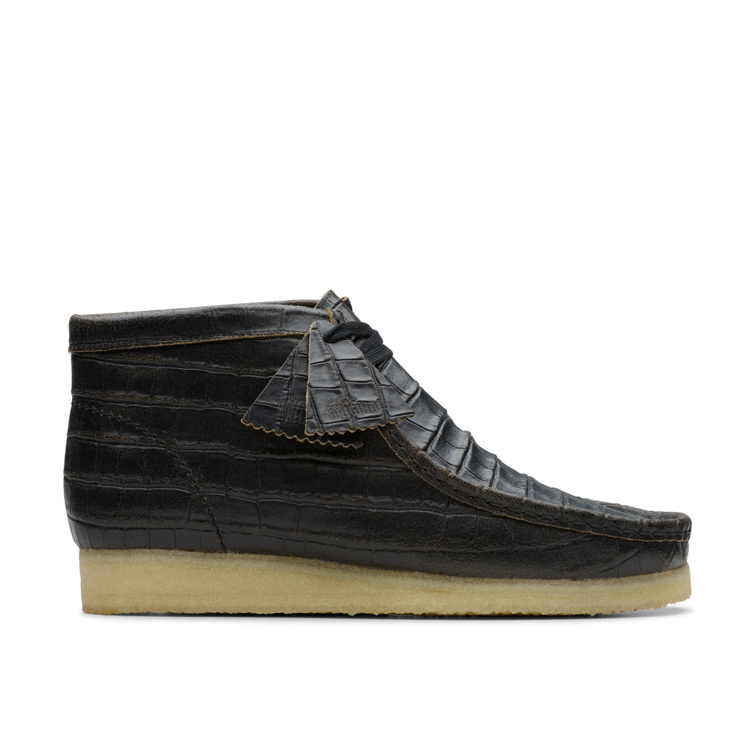 Wallabee Boot Black Crocodile Distressed style - ok