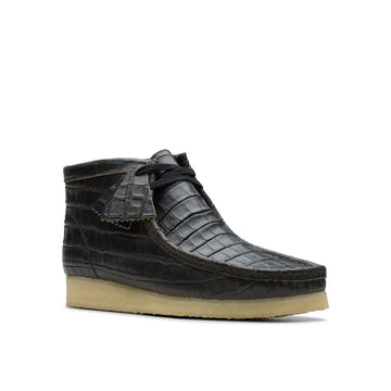 Wallabee Boot Black Crocodile Distressed style - ok