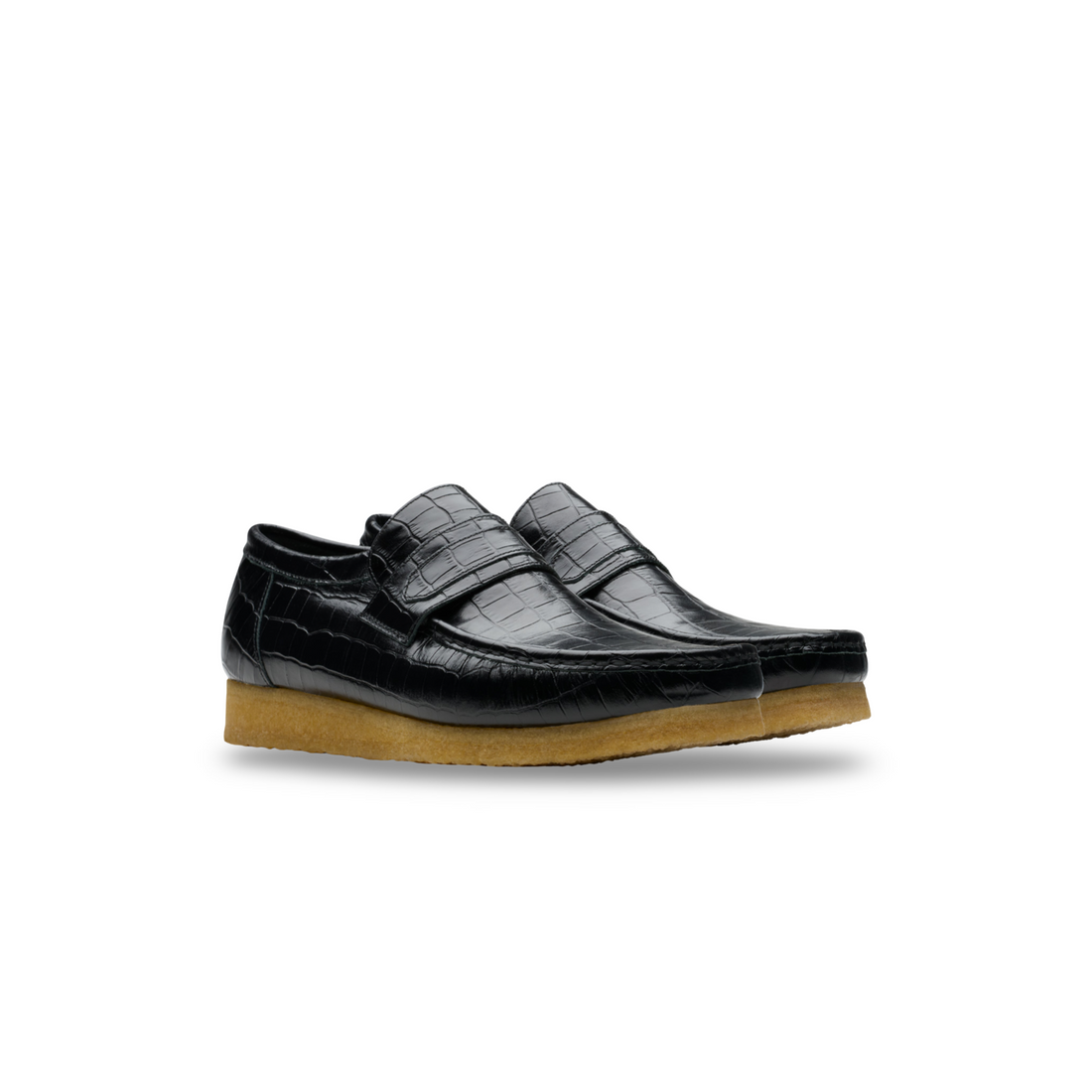 Wallabee loafer black croc