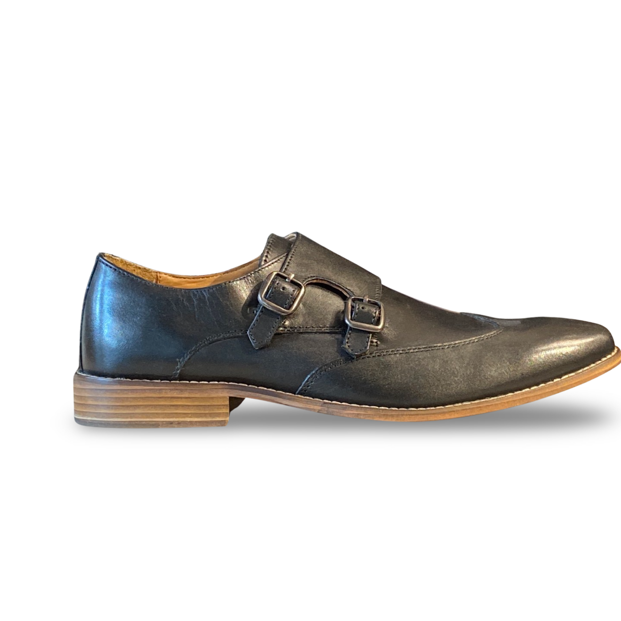 Black Wingtip Double Monk - OK