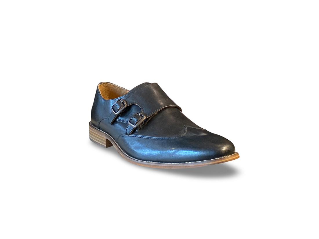 Black Wingtip Double Monk - OK